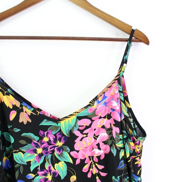 Cynthia Rowley Double V Tropical Cami Black Size S - Picture 2 of 6